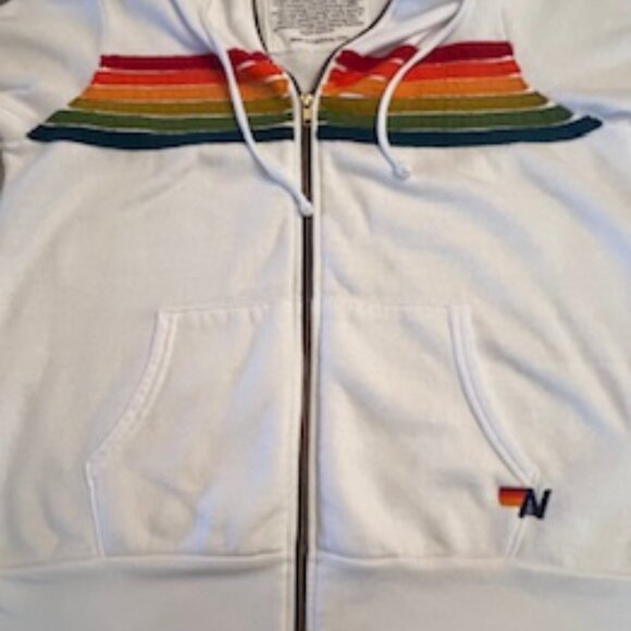 Aviator Nation 5 Stripe Hoodie - White - Large - Picture 4 of 10